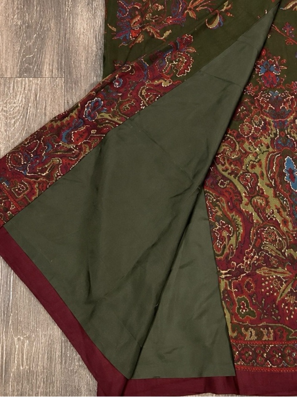 Vintage Lauren Ralph Lauren Paisley Wrap Midi Skirt Wool Blend Boho 6 Equestrian - Picture 5 of 10